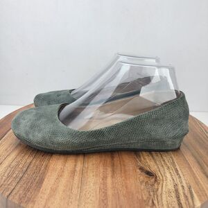 French Sole FS / NY Womens Size 7 Green Suede Italy Ballet Flats